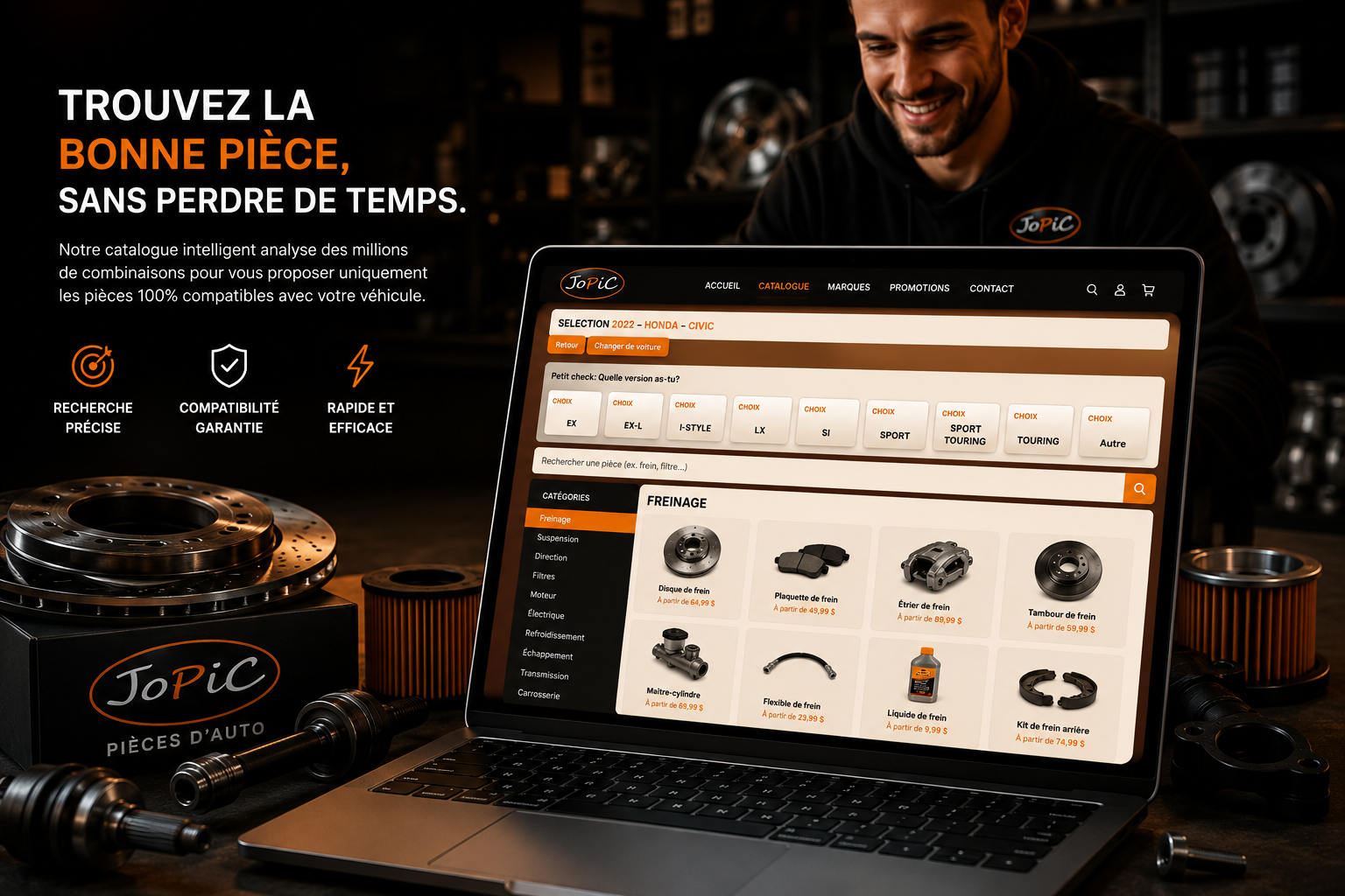 Catalogue JoPic pour trouver des pièces d’auto compatibles en ligne
